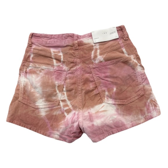 IRO INARZO Pink Tie-Dye Button Fly High Rise Shorts Women’s 26 Cotton Stretch - Picture 7 of 11